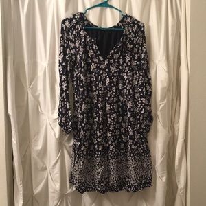 Navy blue & white floral dress